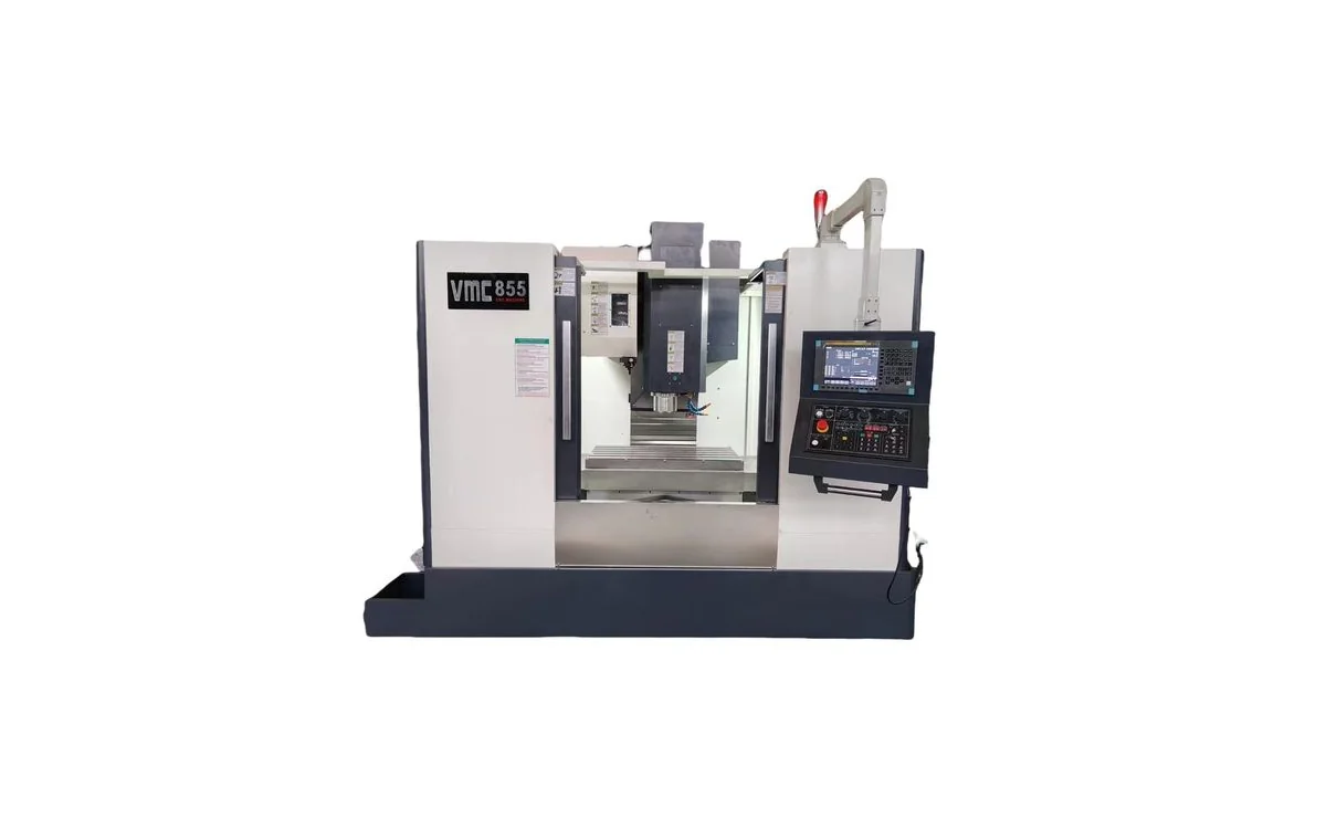 Taikan VMC855 heavy-duty CNC vertical machining center machining a hardened tool-steel die block